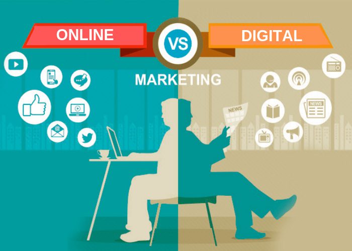 Sự khác nhau giữa digital marketing và online marketing