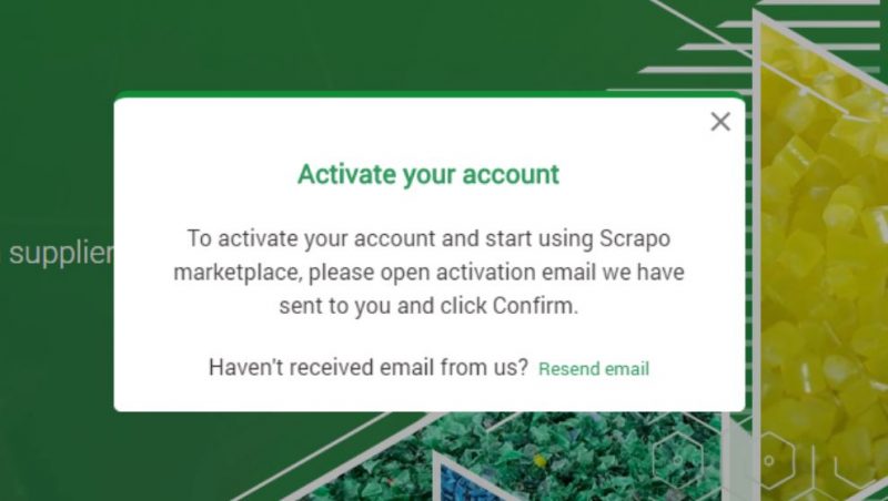 Confirm your account by your email address.